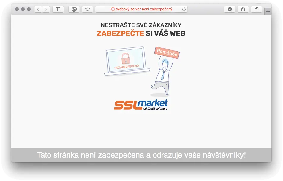 nezabezpečený web bez HTTPS odrazuje návštěvníky
