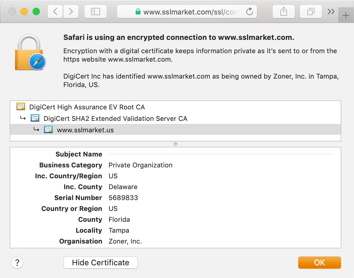 Display of Secure Site EV in the browser Display of Secure Site EV in the browser