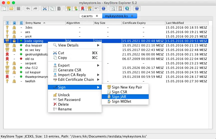 KeyStore Explorer – Java keystore management