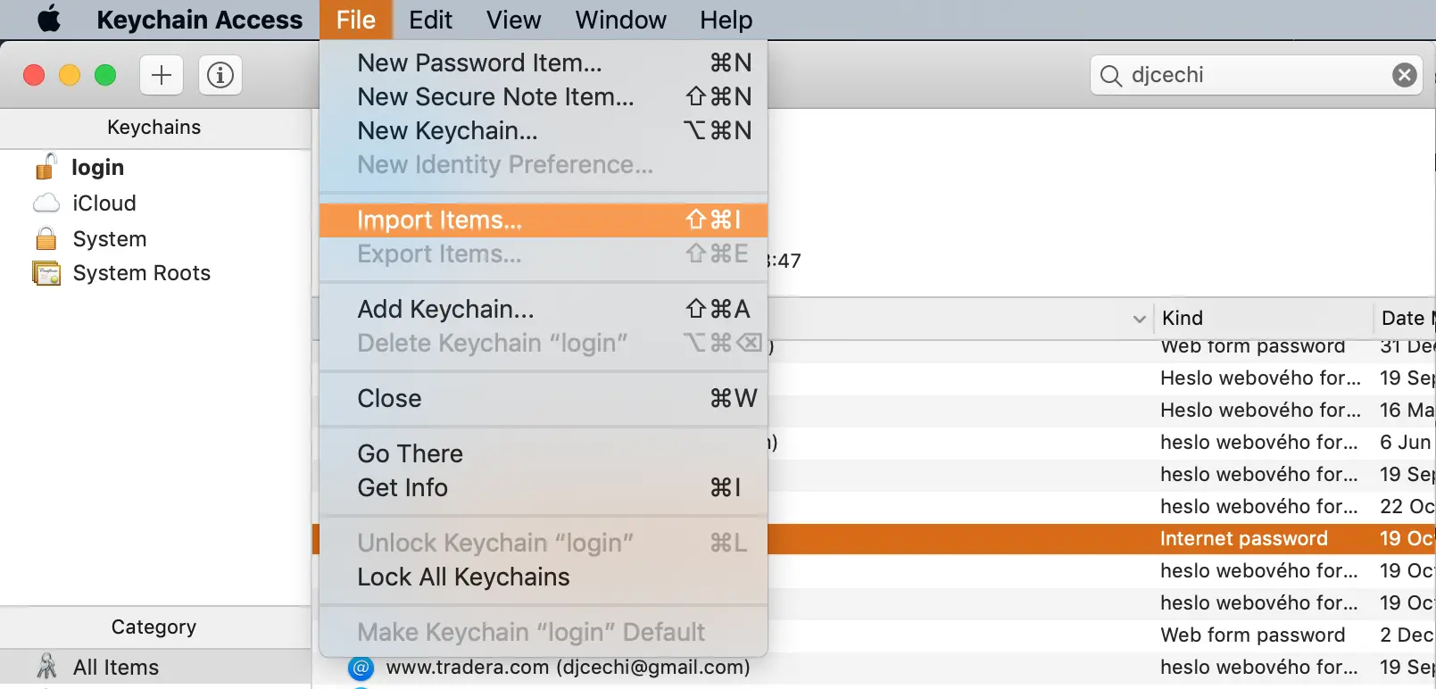 Certificate import