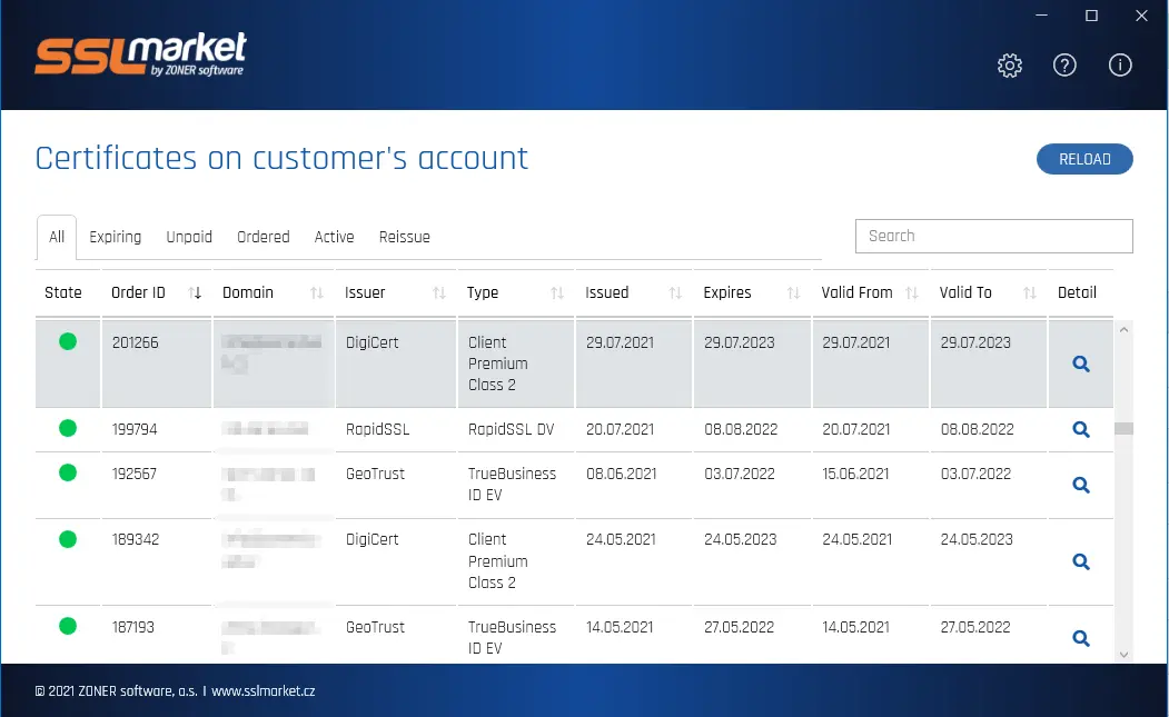 SSLmarket application for Windows SSLmarket application for Windows